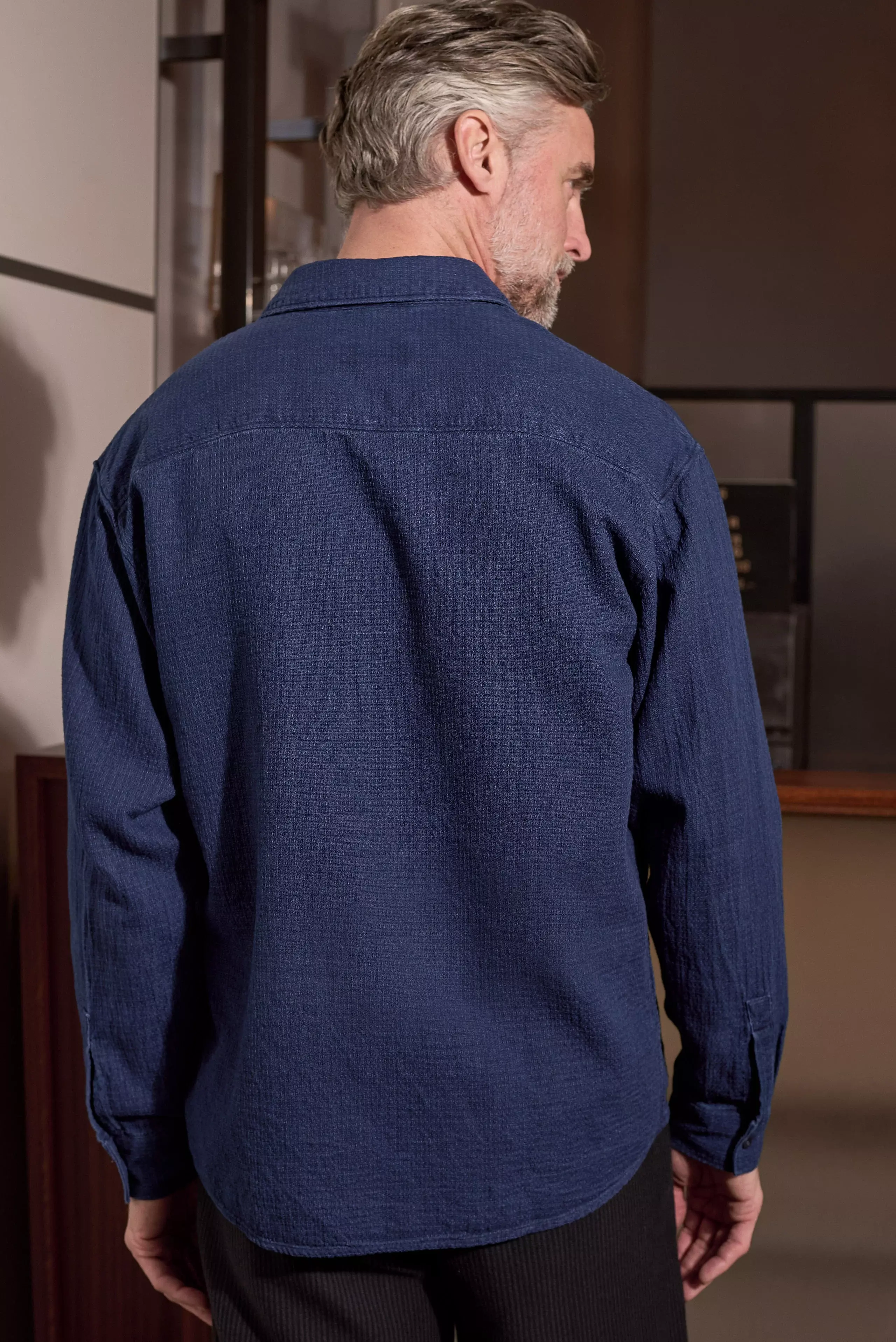 About Companions Dario Indigo Mid Blue Shirt Hemd Herren blau